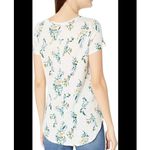 Lucky Brand  white cotton scoop neck floral leaf print tshirt small Photo 1