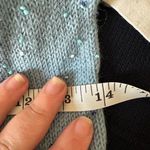 1960s VINTAGE | Unique Blue Beaded V Neck Sweater Dress | Approx size Small Med Photo 4