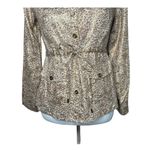 Charter Club  Leopard Print Jacket Size S P Metallic‎ Gold 100% Linen Top NEW Photo 10