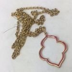 Tahari  necklace gold tone Moroccan pendant pink 30" Photo 1