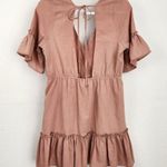 Lulus Sunshine Daydream Rusty Rose Short Sleeve Cutout Mini Dress Size L Pink Size L Photo 2