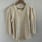 Free People  We the Free Clover Top Oatmeal 100% Cotton Neutral Boho Small Photo 1