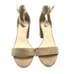Kenneth Cole Reaction Holly Sandals Block Heel Ankle Strap Faux Suede Beige 10 Photo 1