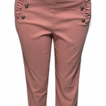 Love‎ Scarlett Straight Leg Cropped Ankle Pants Pull On Dusty Coral Pink 10 Pink Photo 0