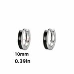 Sterling Silver NIB -  925 Black & Silver Huggie Hoop Earrings. Photo 4