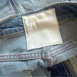 MOTHER Floral Embroidered Distressed Jean Skirt Size 26 Blue Photo 3