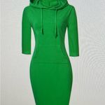 Missky green hoodie kangaroo pocket cotton sweatshirt dress, size L athleisure Size L Photo 2