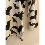 NWT Kate Quinn XS 100% Organic Cotton White Black Gray Long Sleeve Bat Halloween Photo 1