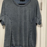 Jane and Delancey  Size M Blue Burnout Soft Crew Neck Short Sleeve Tee Shirt Photo 0
