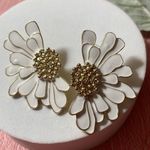 Anthropologie White Flower Earrings Photo 4
