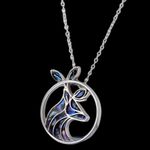 Abalone Deer Sterling Silver Necklace Photo 1