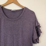 Loft ANN TAYLOR Outlet Lilac Purple Short Ruffle Sleeve T-Shirt / Shift Dress XS Photo 5