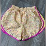 Nike  Dri Fit Running Shorts Yellow Pink Confetti Size S Photo 3