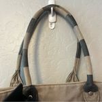 Disney Parks Disneyland Black, Gray and Neon Striped Canvas Tote Bag with Bow Photo 1