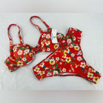 Beachsissi bikini set, red floral, size large Photo 1