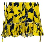 Jason Wu RTR Floral Sleeveless RuffleV Neck Top Tie Straps 10 Yellow Navy Blue Photo 7