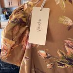 A Peuch Ruched Puff Sleeve Mock Neck Floral Print Mini Dress Brown M Size M Photo 9