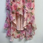 Lulus  Watch Me Grow Pink Floral Print Cold-Shoulder High-Low Dress Medium Photo 7