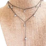 Beaded by Meg Gunmetal Crystal Y Necklace Photo 0