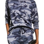 Rails Sweatshirt Women Medium Blue Indigo Camo Theo Long Sleeve Crew Athleisure Photo 0