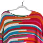 Zaket & Plover 100% Cotton Multicolor Striped Knit Sweater Colorful Small Pink Photo 2
