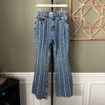 PacSun Blue & White Stripe High Waisted Flare Wide Leg Jeans Women’s Size 28 Photo 2