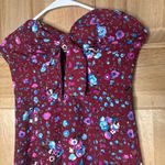 Lulu's women’s boho strapless Burgundy Floral Dress size S Red Photo 1