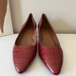 Aquatalia Pasha Croc Embossed Pointed Toe Pump Red Size 12 Photo 3
