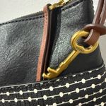 Fossil Fiona Striped Crossbody Bag Purse Handbag Black White Brown With Key N Black Photo 5