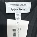 & Other Stories & Other Stories Tank Top Women Size 4 Asymmetrical Chiffon Pleated Black V Neck Photo 1