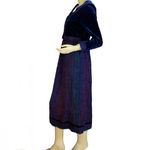VINTAGE 1990'S PURPLE & BLUE CAROLE LITTLE RAYON & VELVET BOHO DRESS (6) Photo 3