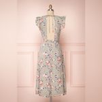 Storia NWT  Yalimapo Linen Blend Floral V-Neck Ruffle Sleeve Dress Size Medium Photo 4