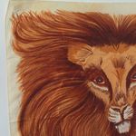 Vintage Glentex Lion Head Scarf Orange Photo 1
