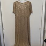 SheIn Dolman Sleeve Holiday Maxi Dress Metallic Floral Rose Print Women’s 2X by Photo 1