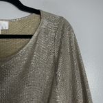 Alexis Crinkle Drop Waist Mini Dress Small Gold Party Holiday Tie Balloon Sleeve Photo 1