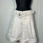 Farm Rio  White Pleated both Waisted Belted Shorts Size Small NWT Photo 0