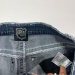 Petrol Blue Denim Mini Skirt Rhinestone Women 4 Western Y2k Frayed Hem Festival Photo 6