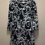 White House | Black Market  White Black Design Formal Long Sleeve Knee Dress Sz XS Photo 1