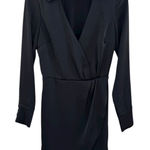 Francesca's Audrey Parks Black Faux Wrap Mini Dress S Photo 0