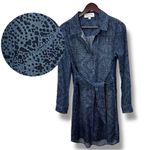 Cloth & Stone  Women's Blue Chambray Print Shirt Dress Small Boho‎ Western 70's Photo 1