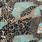 Vintage 90’s Animal Print Top Shirt Blouse Short Sleeve S Small M Medium Blue Photo 1