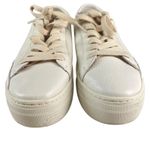 Soludos Cream Leather Sneakers Womens Casual Lace Up Shoes Photo 1