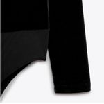 ZARA  NWT black velvet velour, shoulder padded tassel detail long sleeve bodysuit Photo 1