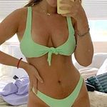 Zaful Mint Green  Tie Bikini Set Photo 0