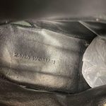 ZARA  Woman Leather Mountain Hiking Lace Up Combat Ankle Boots: Black/Brown Photo 11