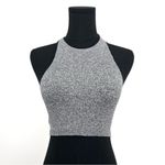 Forever 21  Heather Gray High Neck Ribbed Sports Top with Black Trim in Size XS Photo 1