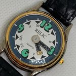 Relic Vtg  quartz watch rotating small second dial two tone 34mm running Photo 2