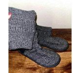 Muk Luks Women Black/Gray Marled Slouchy Tall knit Sweater Boots Button Size 7 Black Photo 1