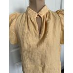 joe's jeans Joe’s Jeans Gauze Flutter Sleeve Mock Neck Top Apricot Yellow Size S Photo 3