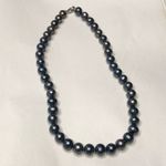 Hand Knotted PEACOCK PEARLS w Sterling Silver Lobster Claw Clasp 18 inches long Gray Photo 4